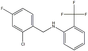 N-[(2-chloro-4-fluorophenyl)methyl]-2-(trifluoromethyl)aniline Struktur