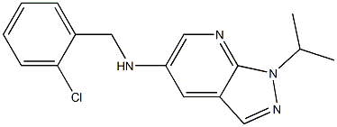 N-[(2-chlorophenyl)methyl]-1-(propan-2-yl)-1H-pyrazolo[3,4-b]pyridin-5-amine Struktur