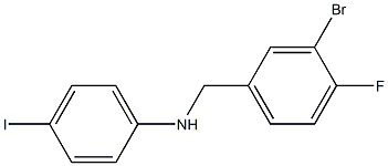 N-[(3-bromo-4-fluorophenyl)methyl]-4-iodoaniline Struktur