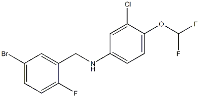 N-[(5-bromo-2-fluorophenyl)methyl]-3-chloro-4-(difluoromethoxy)aniline Struktur