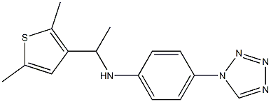 N-[1-(2,5-dimethylthiophen-3-yl)ethyl]-4-(1H-1,2,3,4-tetrazol-1-yl)aniline Struktur