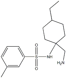 N-[1-(aminomethyl)-4-ethylcyclohexyl]-3-methylbenzene-1-sulfonamide Struktur