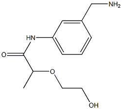 N-[3-(aminomethyl)phenyl]-2-(2-hydroxyethoxy)propanamide Struktur