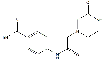 N-[4-(aminocarbonothioyl)phenyl]-2-(3-oxopiperazin-1-yl)acetamide Struktur