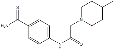 N-[4-(aminocarbonothioyl)phenyl]-2-(4-methylpiperidin-1-yl)acetamide Struktur