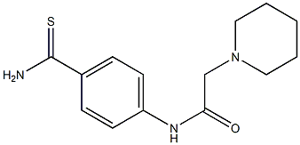 N-[4-(aminocarbonothioyl)phenyl]-2-piperidin-1-ylacetamide Struktur