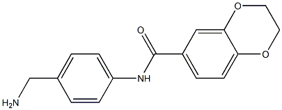 N-[4-(aminomethyl)phenyl]-2,3-dihydro-1,4-benzodioxine-6-carboxamide Struktur