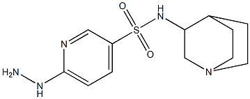 N-{1-azabicyclo[2.2.2]octan-3-yl}-6-hydrazinylpyridine-3-sulfonamide Struktur