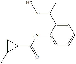 N-{2-[(1E)-N-hydroxyethanimidoyl]phenyl}-2-methylcyclopropanecarboxamide Struktur