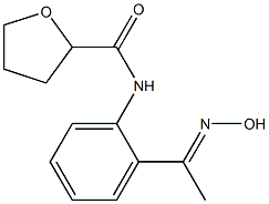 N-{2-[(1E)-N-hydroxyethanimidoyl]phenyl}tetrahydrofuran-2-carboxamide Struktur