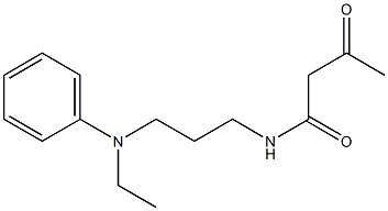 N-{3-[ethyl(phenyl)amino]propyl}-3-oxobutanamide Struktur