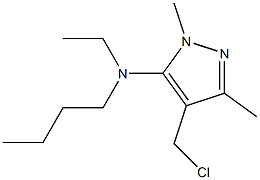 N-butyl-4-(chloromethyl)-N-ethyl-1,3-dimethyl-1H-pyrazol-5-amine Struktur