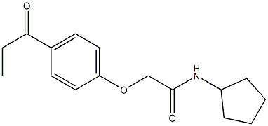 N-cyclopentyl-2-(4-propanoylphenoxy)acetamide Struktur