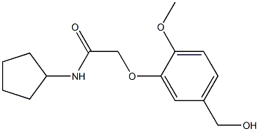 N-cyclopentyl-2-[5-(hydroxymethyl)-2-methoxyphenoxy]acetamide Struktur