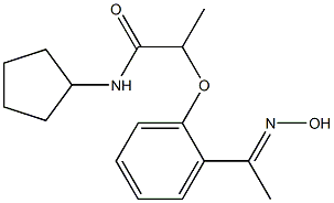 N-cyclopentyl-2-{2-[1-(hydroxyimino)ethyl]phenoxy}propanamide Struktur