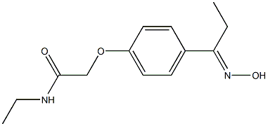 N-ethyl-2-{4-[(1E)-N-hydroxypropanimidoyl]phenoxy}acetamide Struktur