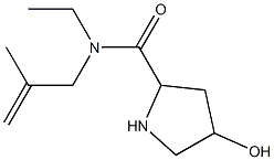 N-ethyl-4-hydroxy-N-(2-methylprop-2-en-1-yl)pyrrolidine-2-carboxamide Struktur