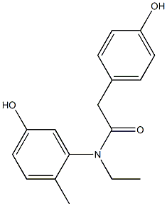 N-ethyl-N-(5-hydroxy-2-methylphenyl)-2-(4-hydroxyphenyl)acetamide Struktur