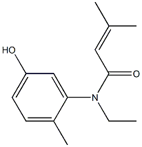 N-ethyl-N-(5-hydroxy-2-methylphenyl)-3-methylbut-2-enamide Struktur