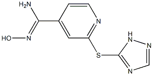 N'-hydroxy-2-(1H-1,2,4-triazol-5-ylsulfanyl)pyridine-4-carboximidamide Struktur