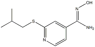 N'-hydroxy-2-[(2-methylpropyl)sulfanyl]pyridine-4-carboximidamide Struktur