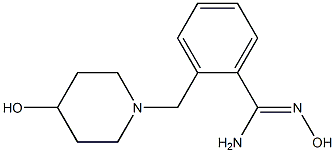 N'-hydroxy-2-[(4-hydroxypiperidin-1-yl)methyl]benzenecarboximidamide Struktur