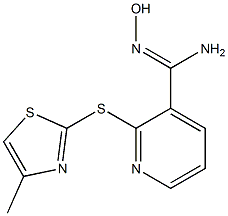 N'-hydroxy-2-[(4-methyl-1,3-thiazol-2-yl)sulfanyl]pyridine-3-carboximidamide Struktur