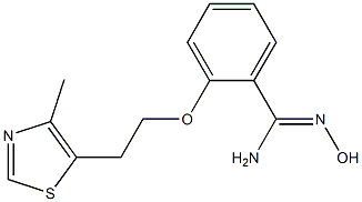 N'-hydroxy-2-[2-(4-methyl-1,3-thiazol-5-yl)ethoxy]benzene-1-carboximidamide Struktur