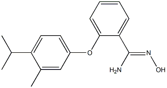 N'-hydroxy-2-[3-methyl-4-(propan-2-yl)phenoxy]benzene-1-carboximidamide Struktur