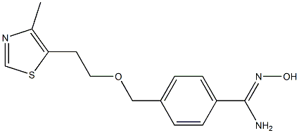 N'-hydroxy-4-{[2-(4-methyl-1,3-thiazol-5-yl)ethoxy]methyl}benzenecarboximidamide Struktur