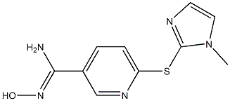 N'-hydroxy-6-[(1-methyl-1H-imidazol-2-yl)sulfanyl]pyridine-3-carboximidamide Struktur