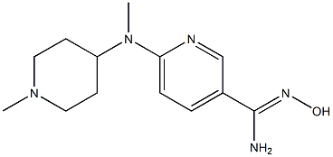 N'-hydroxy-6-[methyl(1-methylpiperidin-4-yl)amino]pyridine-3-carboximidamide Struktur