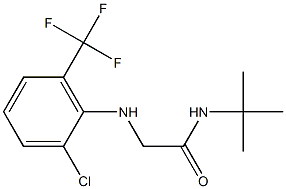 N-tert-butyl-2-{[2-chloro-6-(trifluoromethyl)phenyl]amino}acetamide Struktur