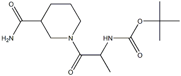 tert-butyl 2-[3-(aminocarbonyl)piperidin-1-yl]-1-methyl-2-oxoethylcarbamate Struktur