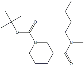 tert-butyl 3-[butyl(methyl)carbamoyl]piperidine-1-carboxylate Struktur