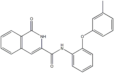 3-Isoquinolinecarboxamide,  1,2-dihydro-N-[2-(3-methylphenoxy)phenyl]-1-oxo- Struktur