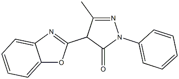 3H-Pyrazol-3-one,  4-(2-benzoxazolyl)-2,4-dihydro-5-methyl-2-phenyl- Struktur