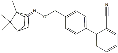 4'-(1,7,7-Trimethyl-bicyclo[2.2.1]hept-2-ylideneaminooxymethyl)-biphenyl-2-carbonitrile Struktur