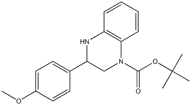 3-(4-Methoxy-phenyl)-3,4-dihydro-2H-quinoxaline-1-carboxylic acid tert-butyl ester Struktur