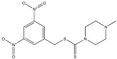 3,5-bisnitrobenzyl 4-methyl-1-piperazinecarbodithioate Struktur