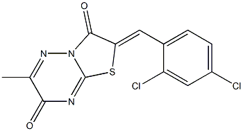 2-(2,4-dichlorobenzylidene)-6-methyl-7H-[1,3]thiazolo[3,2-b][1,2,4]triazine-3,7(2H)-dione Struktur