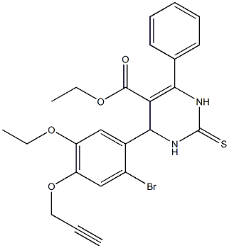 ethyl 4-[2-bromo-5-ethoxy-4-(2-propynyloxy)phenyl]-6-phenyl-2-thioxo-1,2,3,4-tetrahydro-5-pyrimidinecarboxylate Struktur