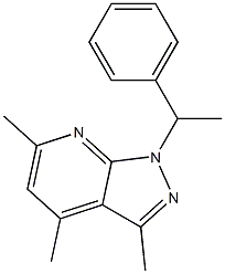 3,4,6-trimethyl-1-(1-phenylethyl)-1H-pyrazolo[3,4-b]pyridine Struktur