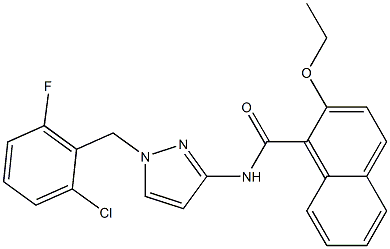 N-[1-(2-chloro-6-fluorobenzyl)-1H-pyrazol-3-yl]-2-ethoxy-1-naphthamide Struktur