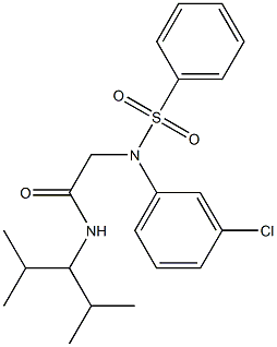 2-[3-chloro(phenylsulfonyl)anilino]-N-(1-isopropyl-2-methylpropyl)acetamide Struktur