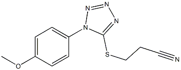 3-{[1-(4-methoxyphenyl)-1H-tetraazol-5-yl]sulfanyl}propanenitrile Struktur