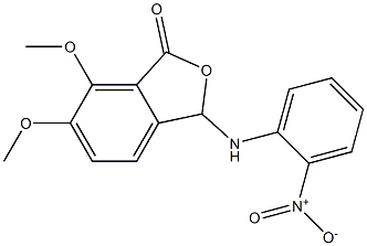 3-{2-nitroanilino}-6,7-dimethoxy-2-benzofuran-1(3H)-one Struktur