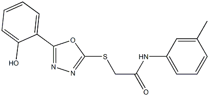 2-{[5-(2-hydroxyphenyl)-1,3,4-oxadiazol-2-yl]sulfanyl}-N-(3-methylphenyl)acetamide Struktur