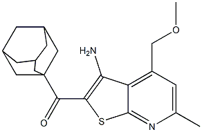 1-adamantyl[3-amino-4-(methoxymethyl)-6-methylthieno[2,3-b]pyridin-2-yl]methanone Struktur