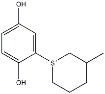 1-(2,5-dihydroxyphenyl)-3-methyltetrahydro-2H-thiopyranium Struktur